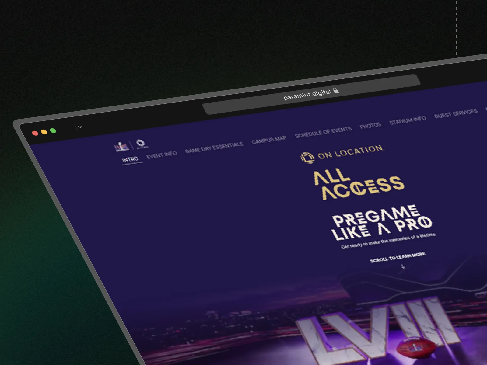 Endeavor mobile application and Super Bowl site